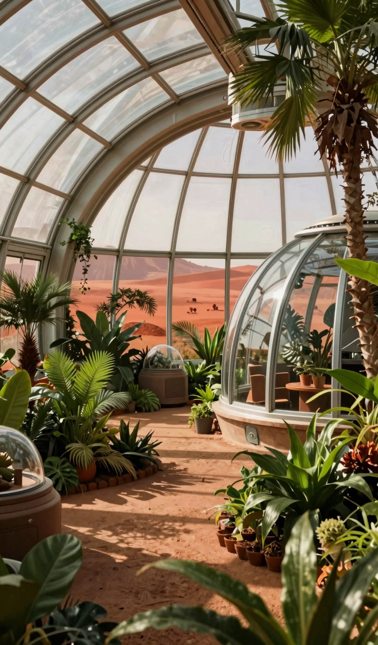 Interior of a solarpunk...