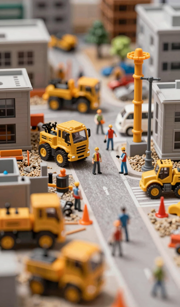 Tilt-shift photography of a...