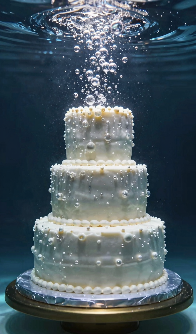 Underwater wedding cake