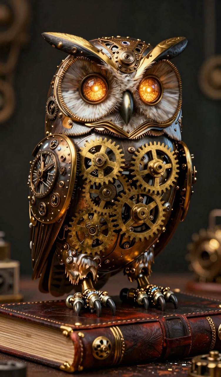 Steampunk clockwork owl...